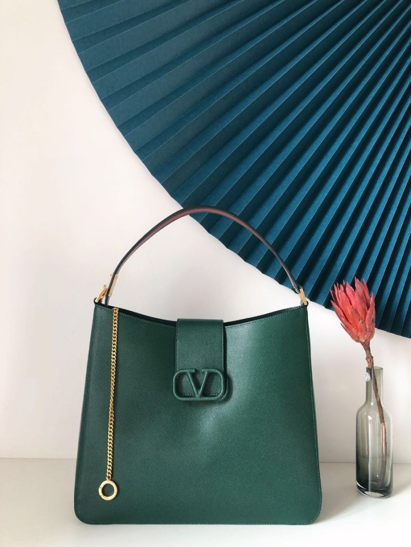 Valentino Vsling Grainy Calfskin Hobo Bag 50027 Green