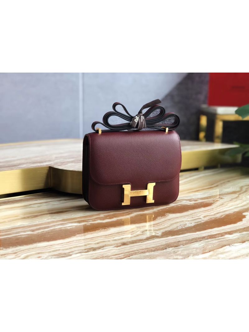 Hermes Constance in Ruby Red Epsom leather crossbody bag