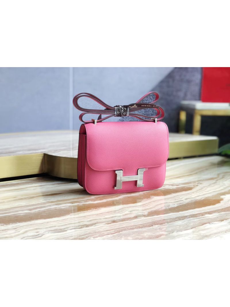 Hermes Constance in Lipstick Pink Epsom leather crossbody bag