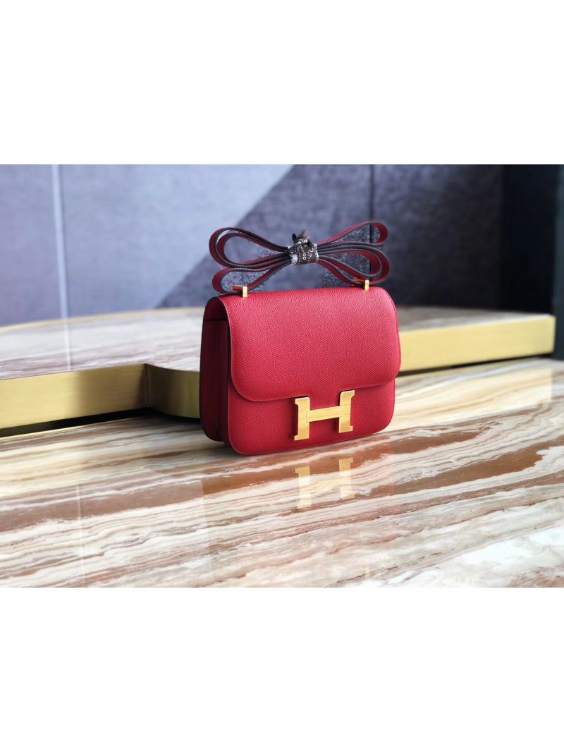 Hermes Constance in red Epsom leather crossbody bag