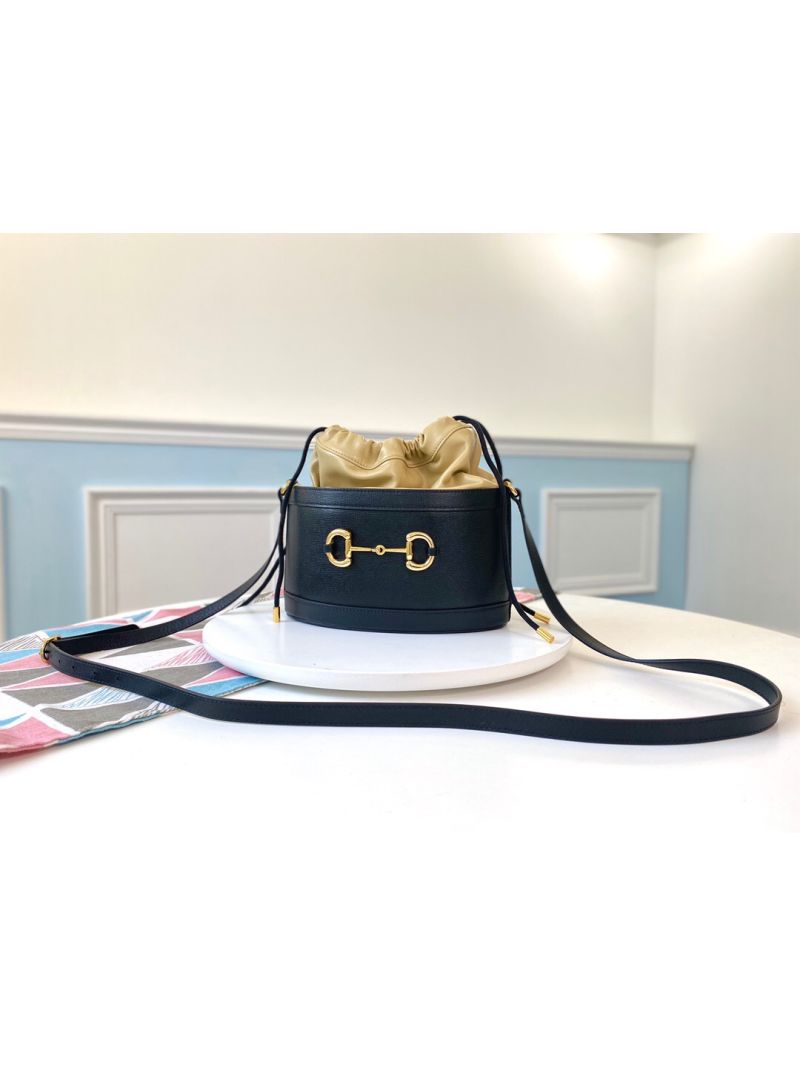 Gucci 1955 Horsebit bucket bag 602118 Black Butter