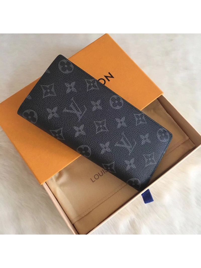 Louis Vuitton LV Brazza Wallet Monogram Eclipse Canvas 
