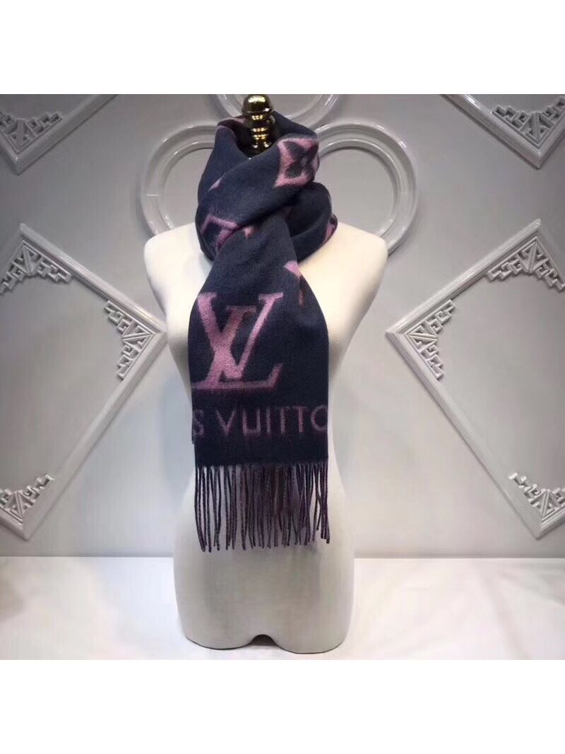 Louis Vuitton LV Reykjavik Scarf M71126 Navy Pink