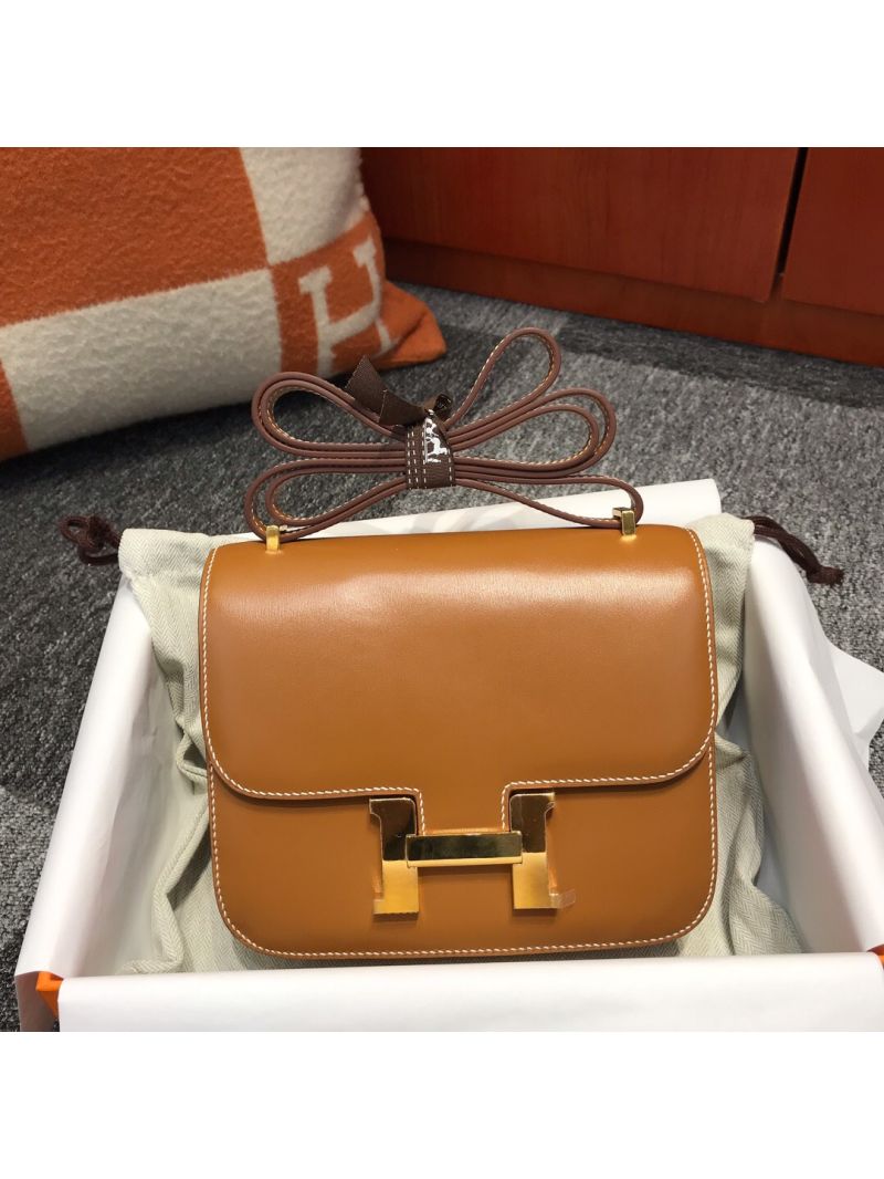 Hermes Constance in brown box leather crossbody bag