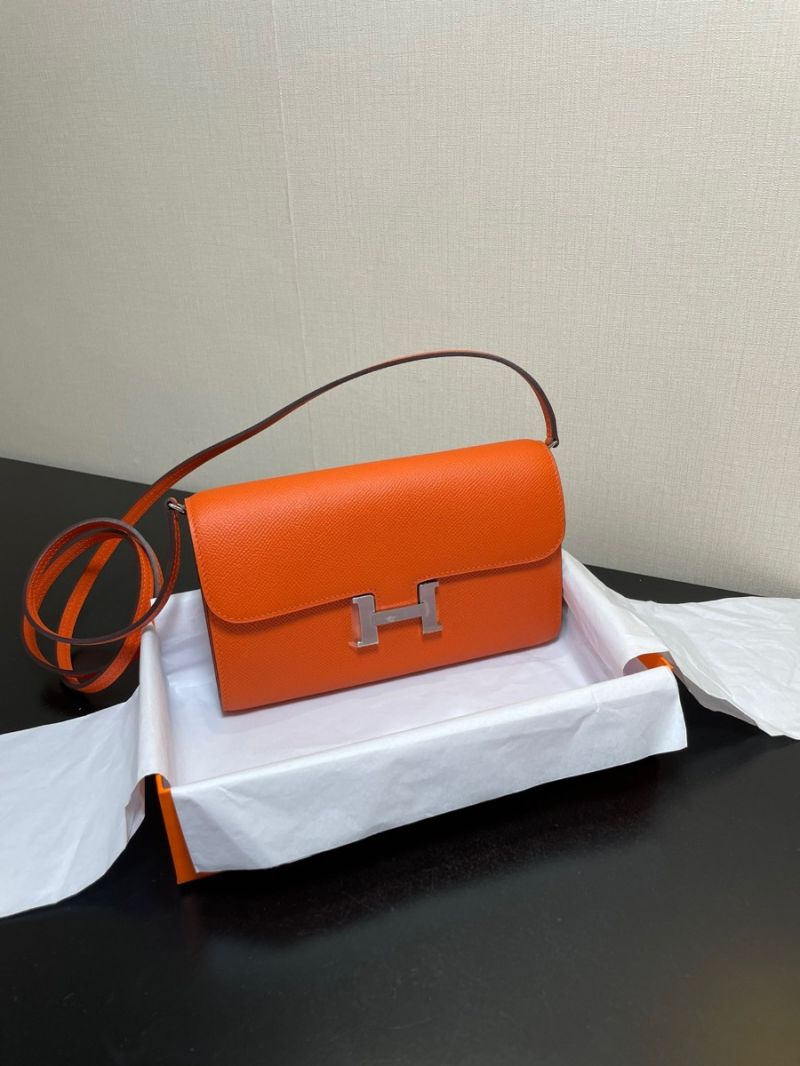 Hermes Constance Long To Go Wallet WOC in Epsom H080125 Orange