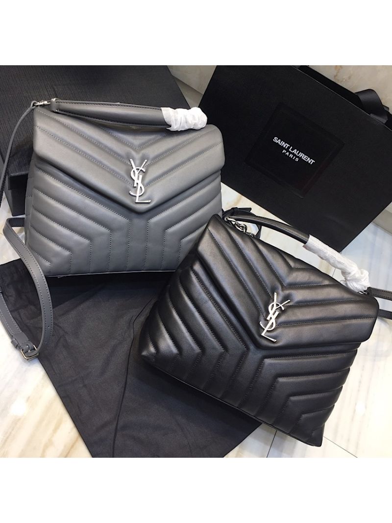 Saint Laurent YSL LouLou Leather Top Handle Bag Black