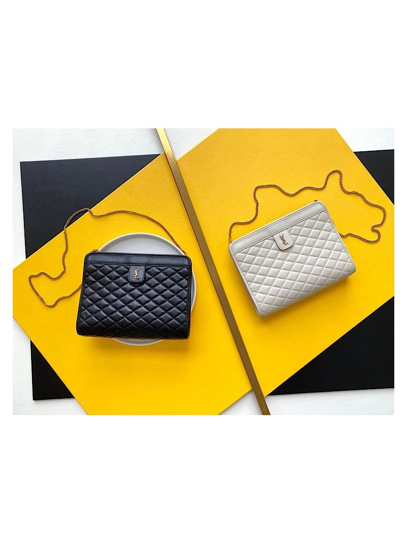 YSL Saint Laurent Victoire Baby Clutch in Leather 65736118 Black