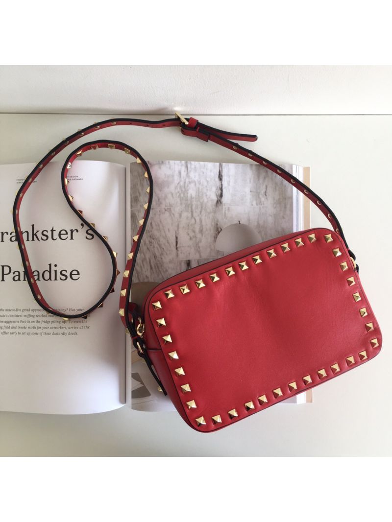 Valentino Garavani Rockstud cross body bag red