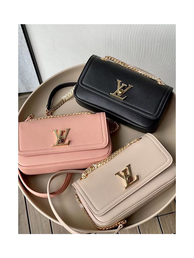 Louis Vuitton LV LockMe Chain Bag East West M22303 Black