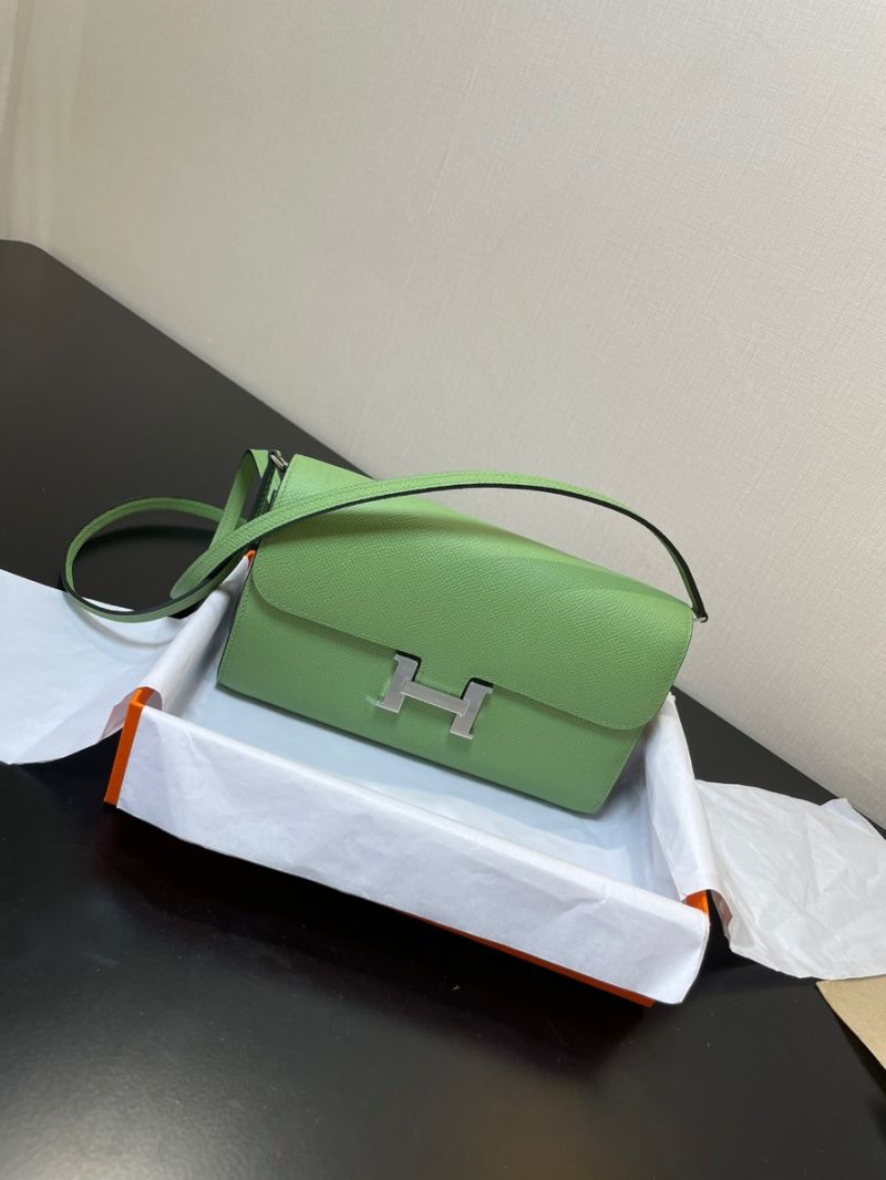Hermes Constance Long To Go Wallet WOC in Epsom H080125 Avocado Green