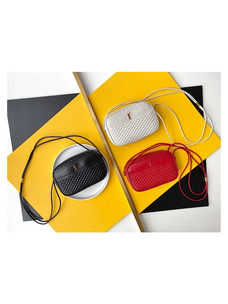 YSL Saint Laurent Victoire Camera Bag in Quilted Lambskin 6489901 Black