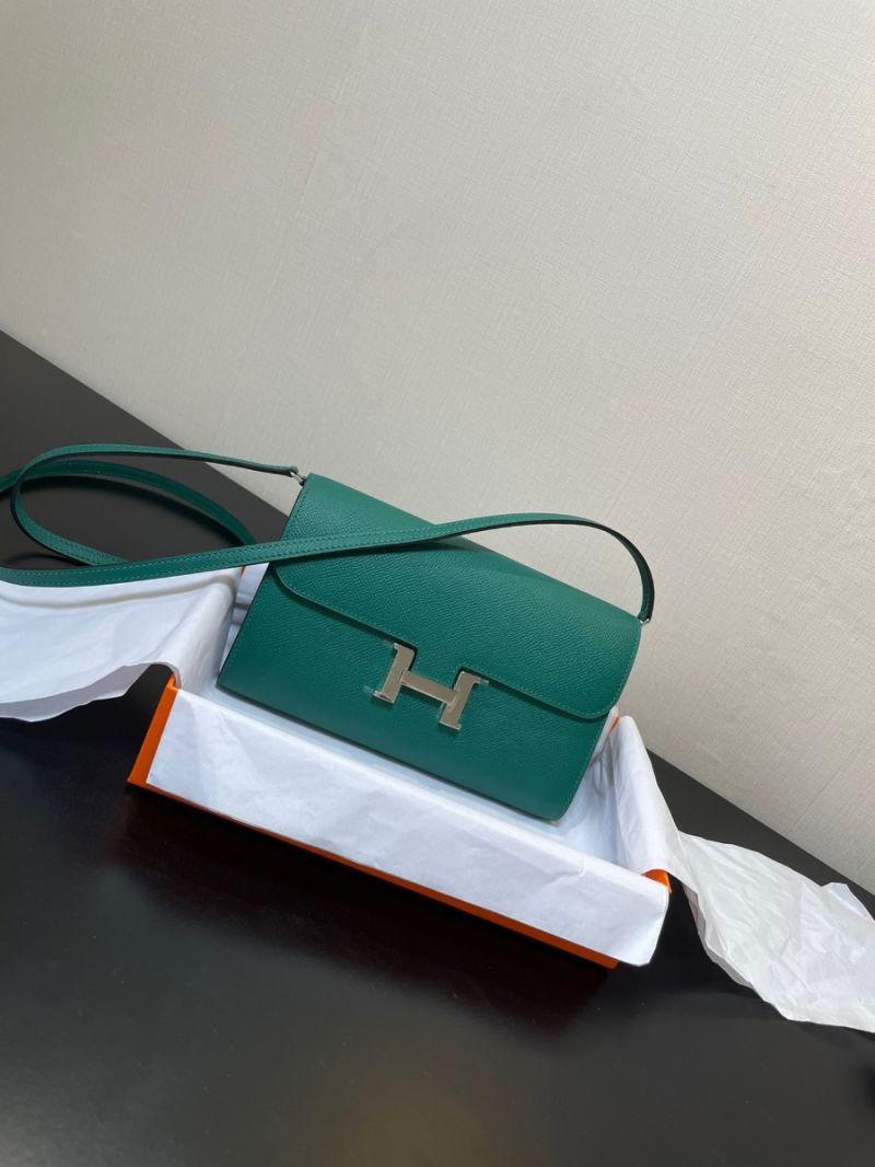 Hermes Constance Long To Go Wallet WOC in Epsom H080125 Malachite Green