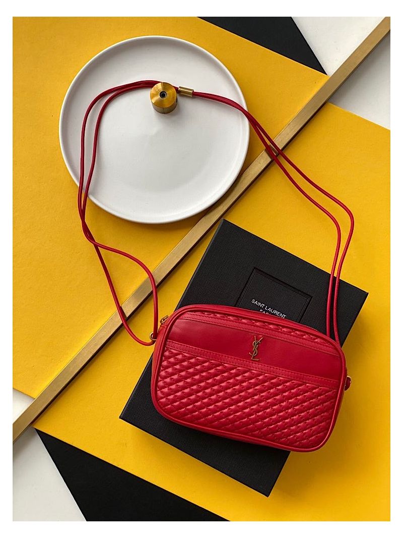 YSL Saint Laurent Victoire Camera Bag in Quilted Lambskin 6489901 Rough