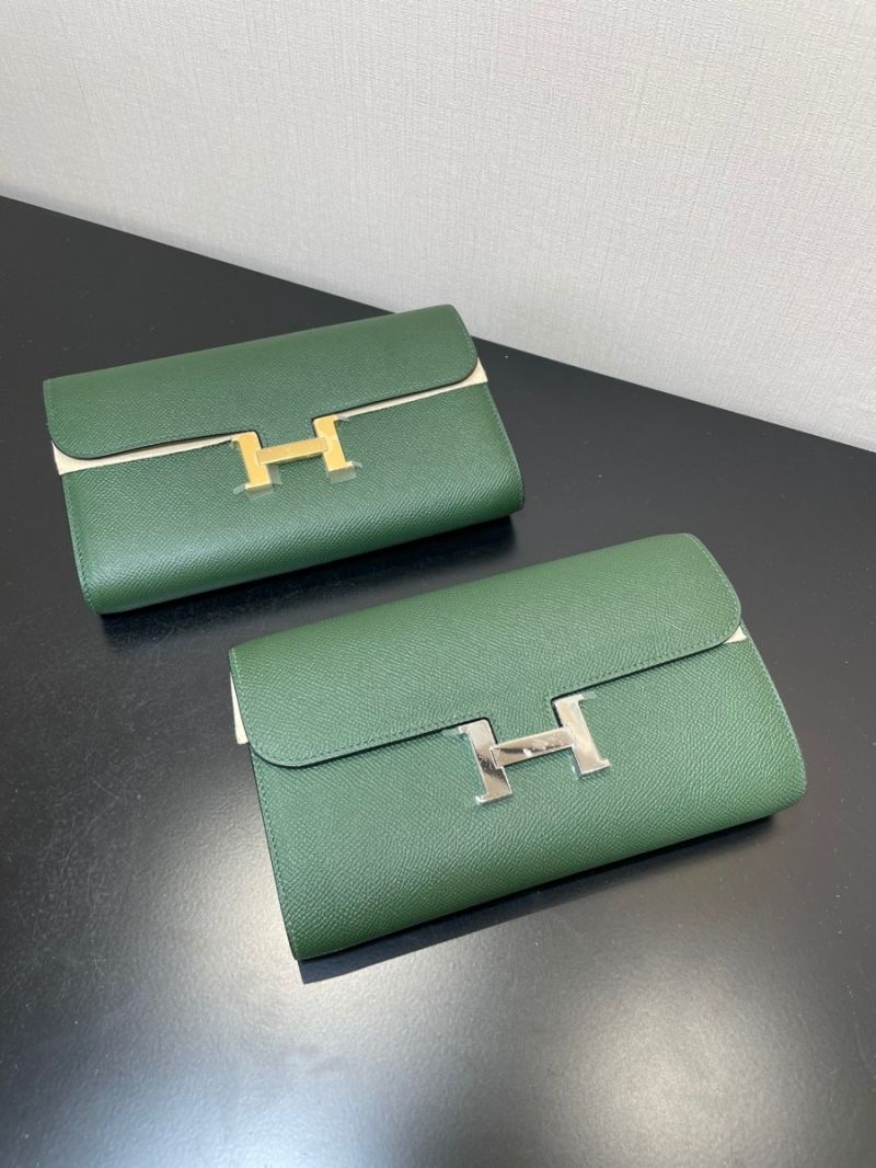 Hermes Constance Long To Go Wallet WOC in Epsom H080125 Vert Anglais