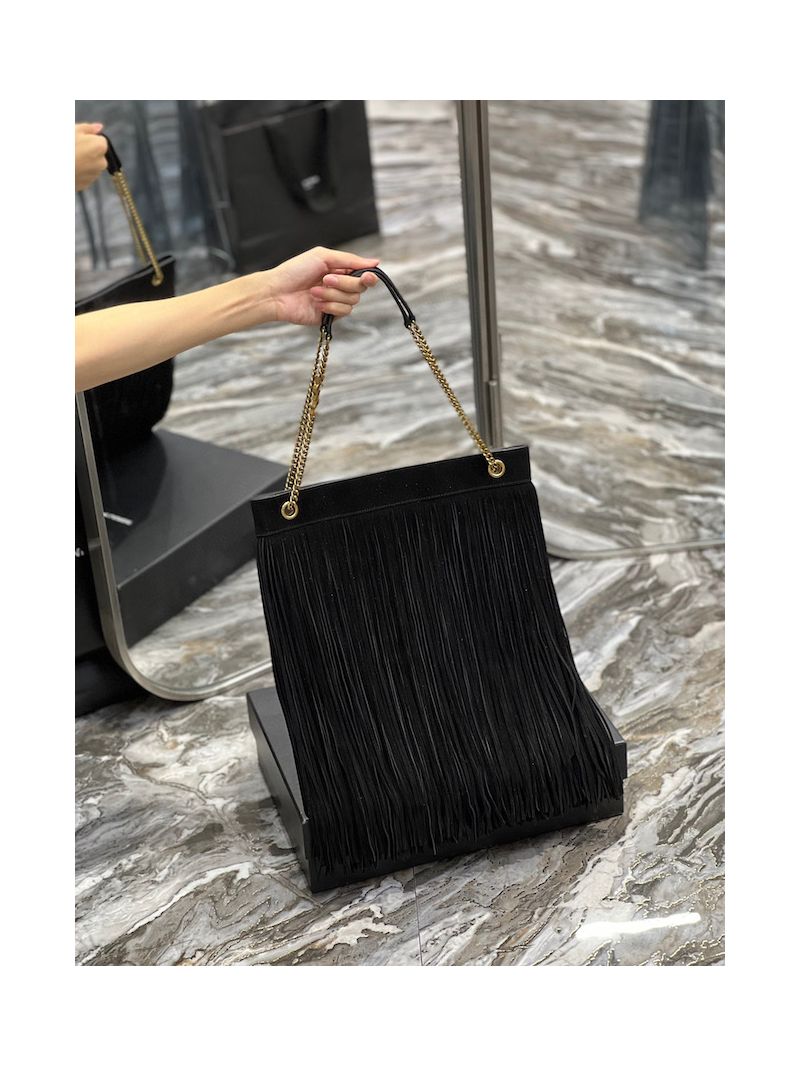 YSL Saint Laurent Grace Large Hobo Bag In Suede 6337521 Black