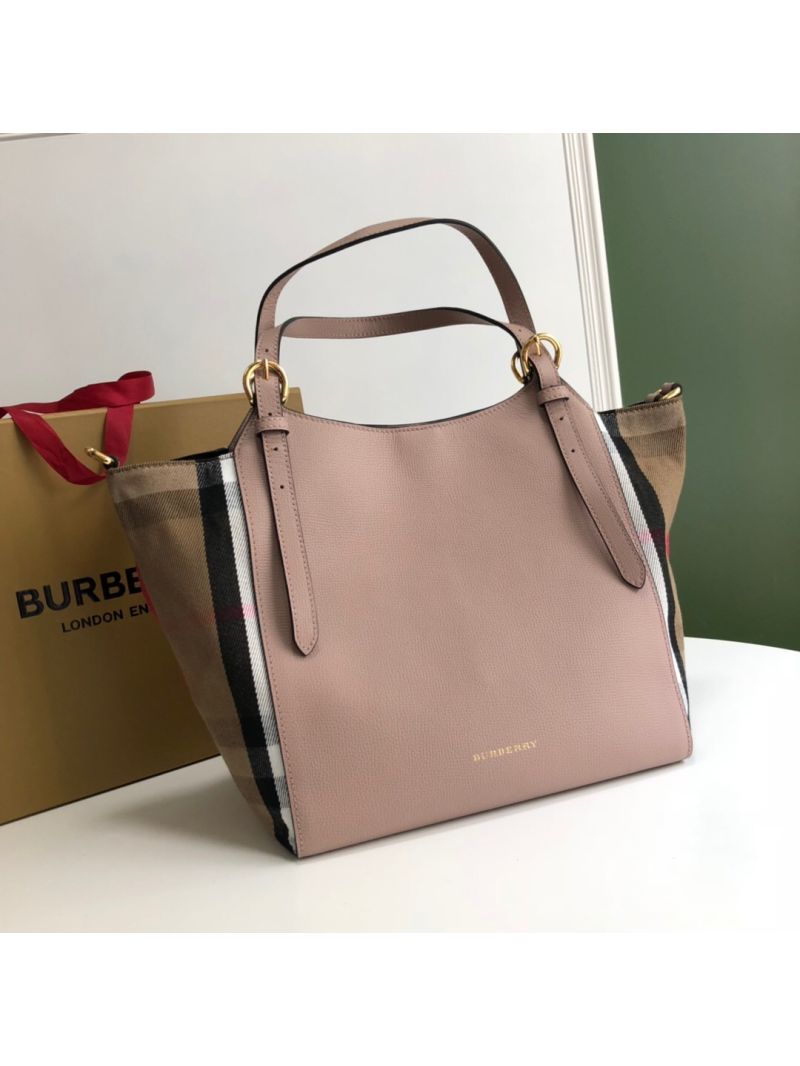 Burberry The Small Canter in Leather and House Check Rose