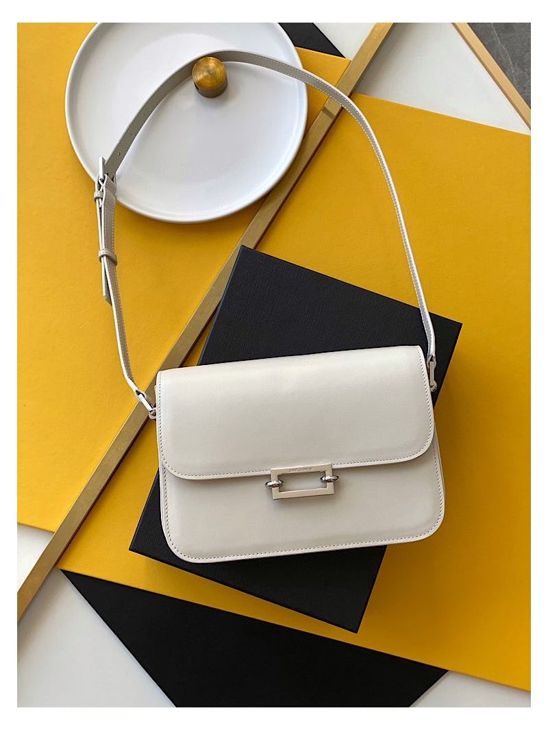 YSL Saint Laurent Le Pavé Satchel In Smooth Leather 6571862 Blanc