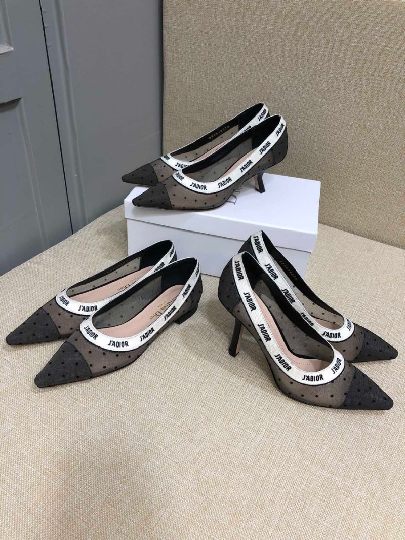 Dior J'adior Pump KDP704 Black and Nude Plumetis