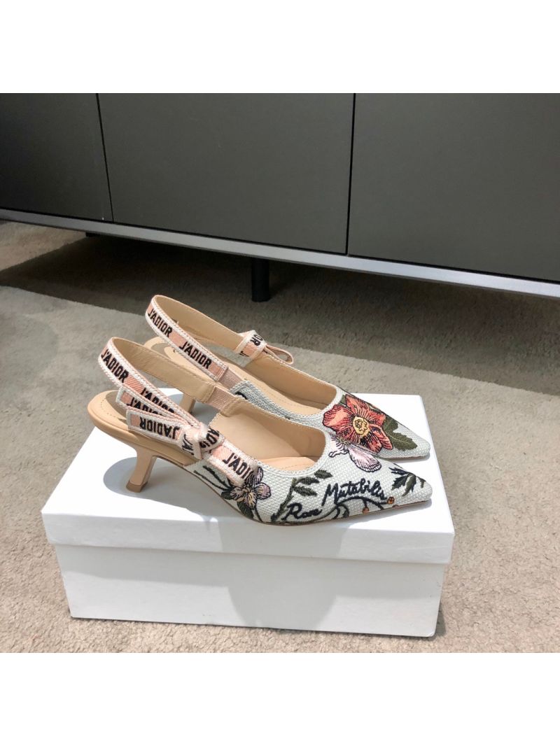 Dior J'adior Slingback Multicolor with Rosa Mutabilis Embroidery KCP828