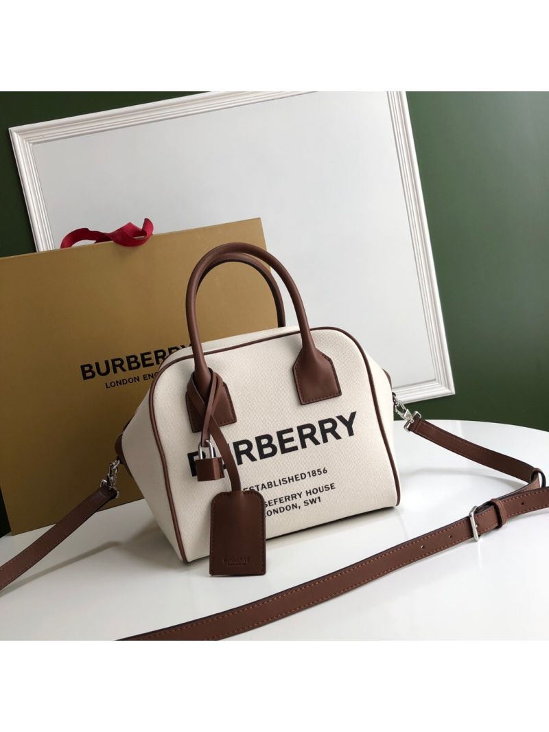 Burberry Small Horseferry Print Canvas Cube Bag