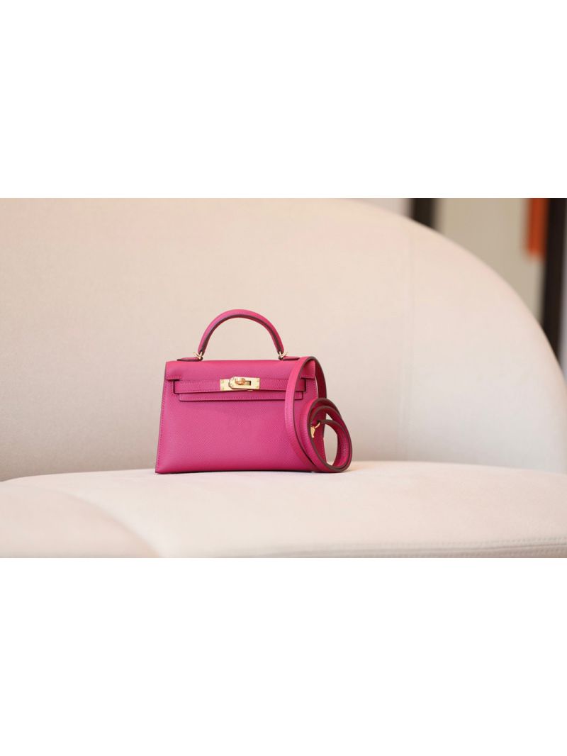 Hermès Epsom Mini Kelly Sellier II 20 Fuschia