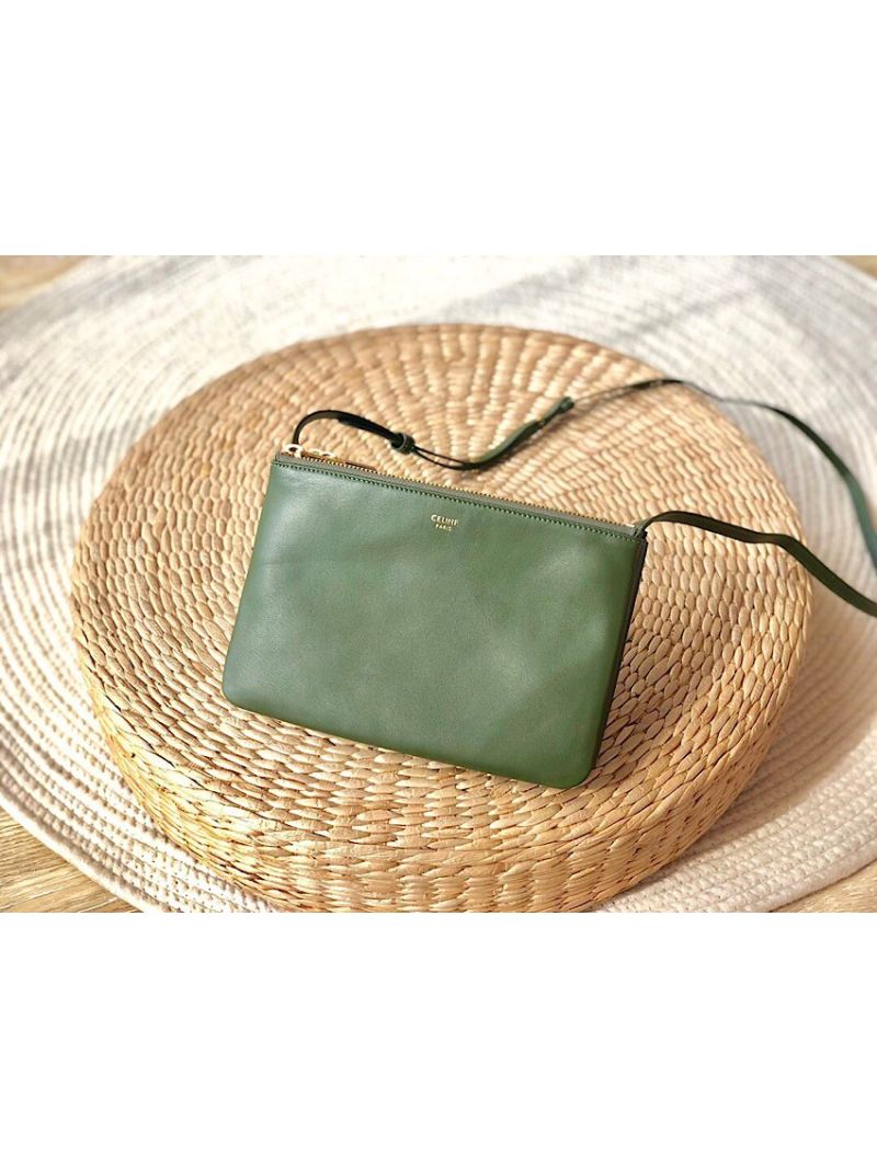 Celine Trio Bag in Smooth Lambskin 187603 Matcha