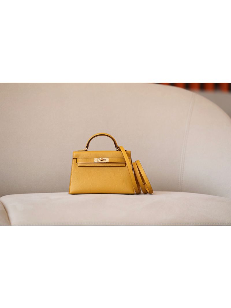 Hermès Epsom Mini Kelly Sellier II 20 9D Jaune Amber