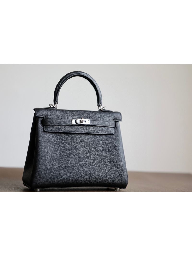Hermes Kelly Touch in Togo and Aliigator Leather Bag