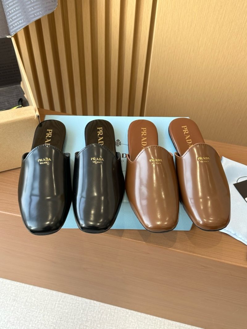 Prada Brushed Leather Slippers 2S2986