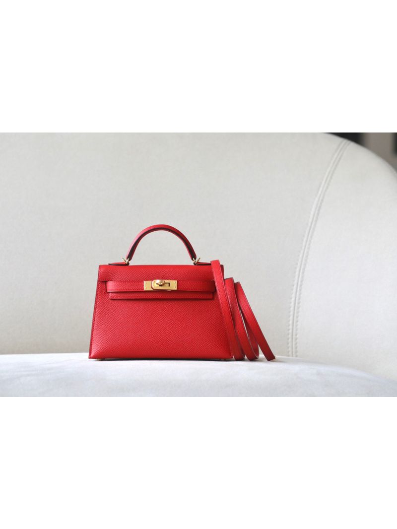 Hermès Epsom Mini Kelly Sellier II 20 Red