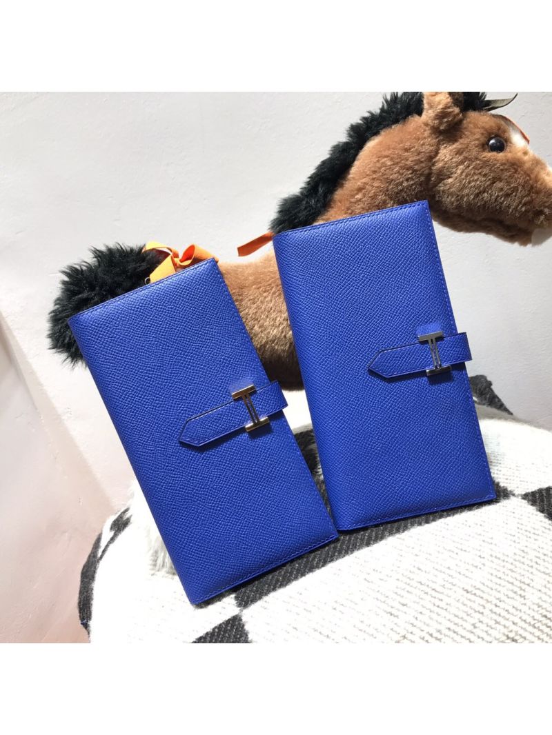 Hermes Bearn Long Wallet H039785 Cobalt Blue