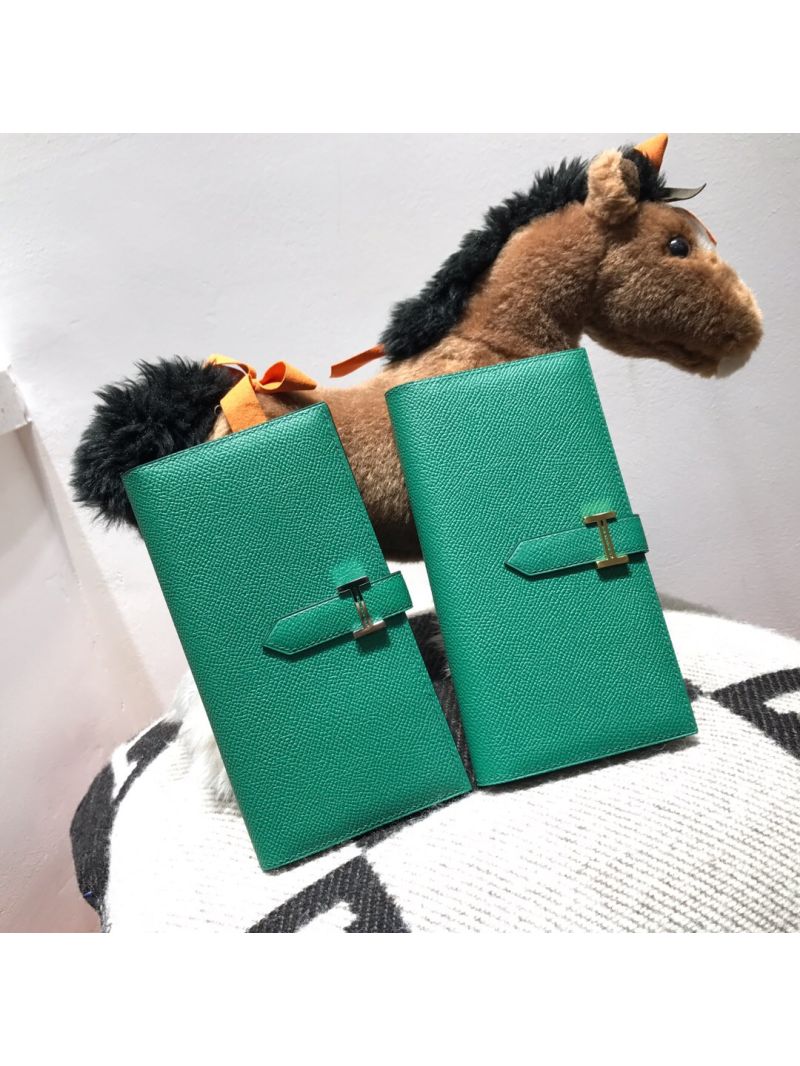 Hermes Bearn Long Wallet H039785 Vert Vertigo