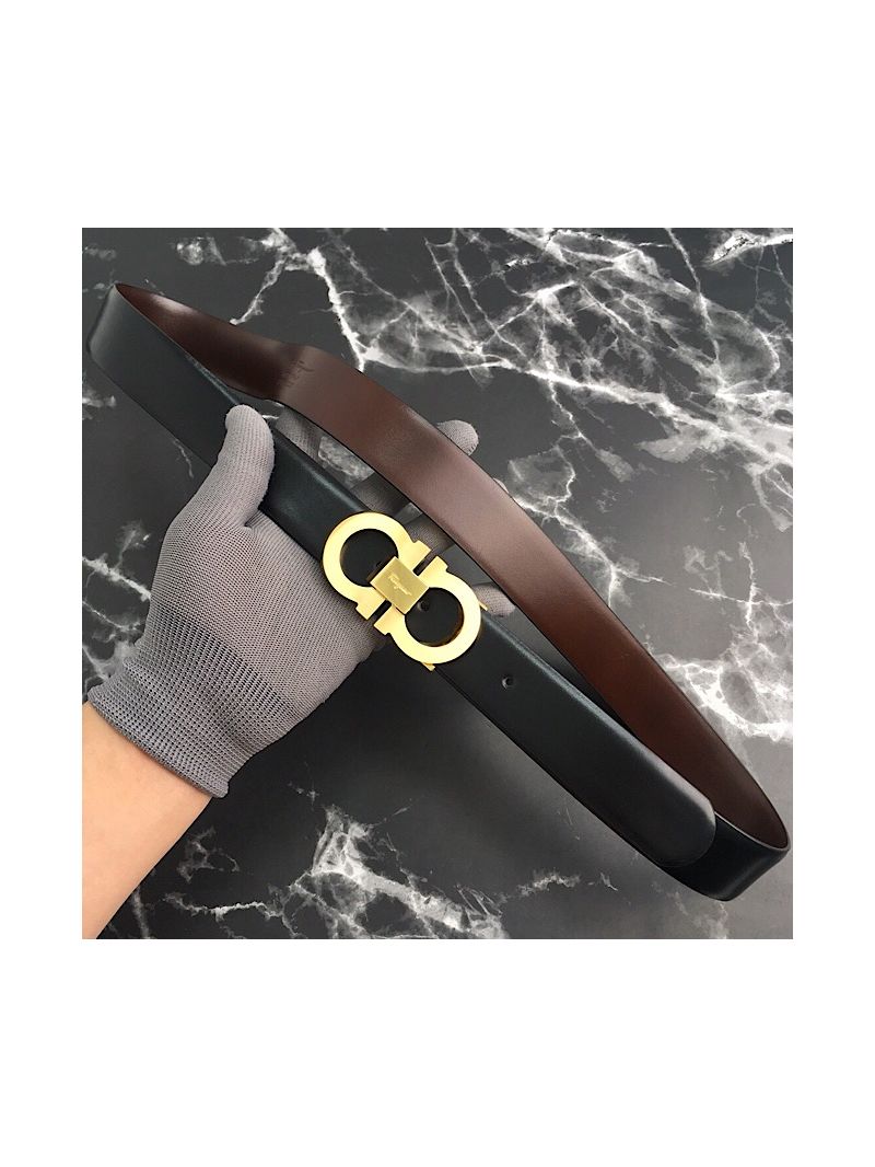 Ferragamo Adjustable and Reversible Gancini Belt 679877