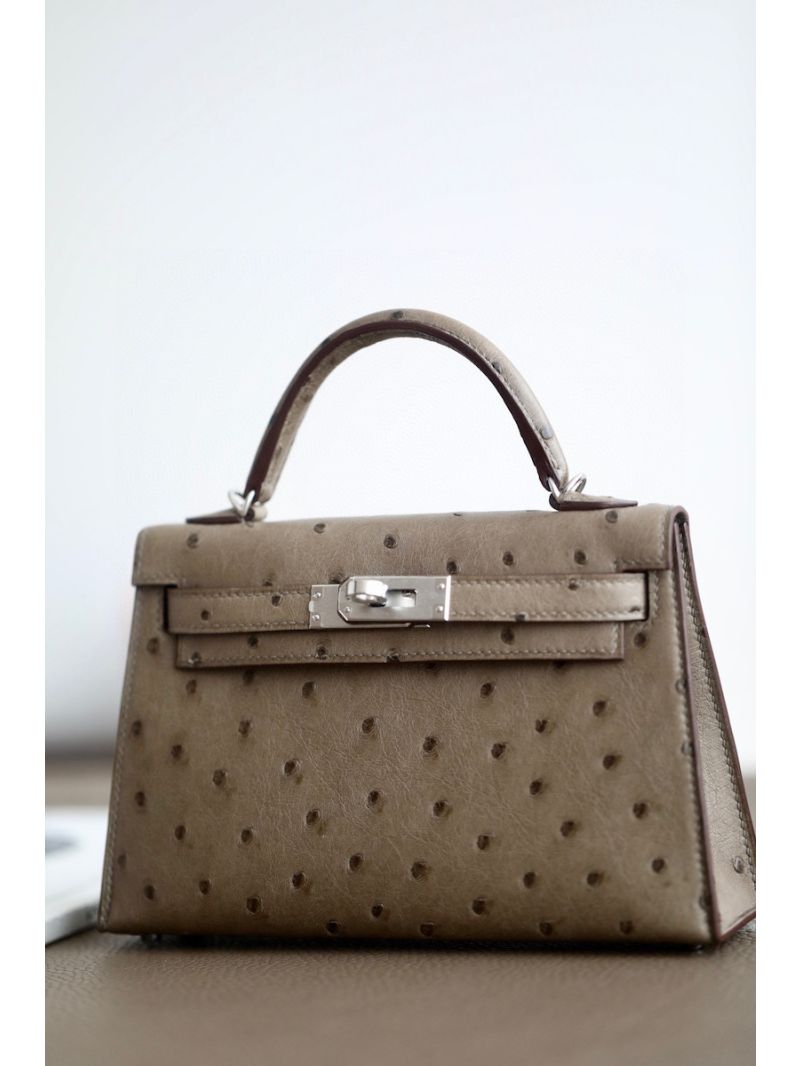 Hermès Mini Kelly Sellier II 20 in Ostrich Leather Etude