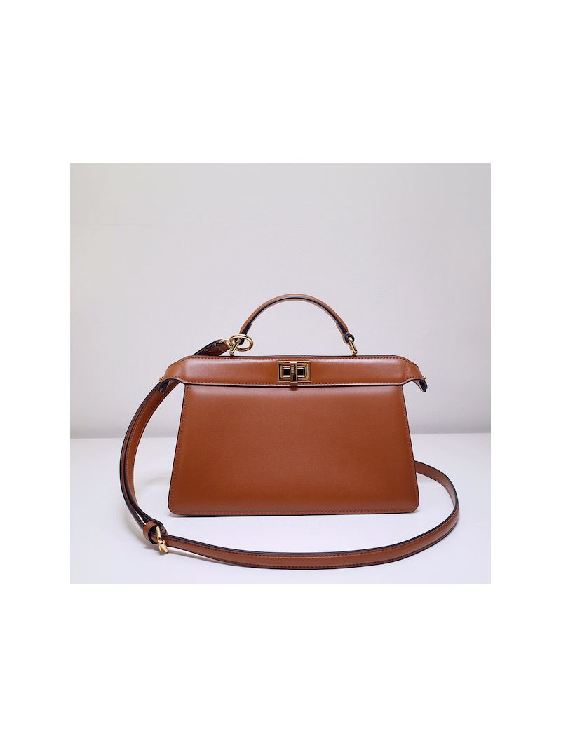 Fendi Peekaboo Iseeu East-West Brown leather bag 8BN323
