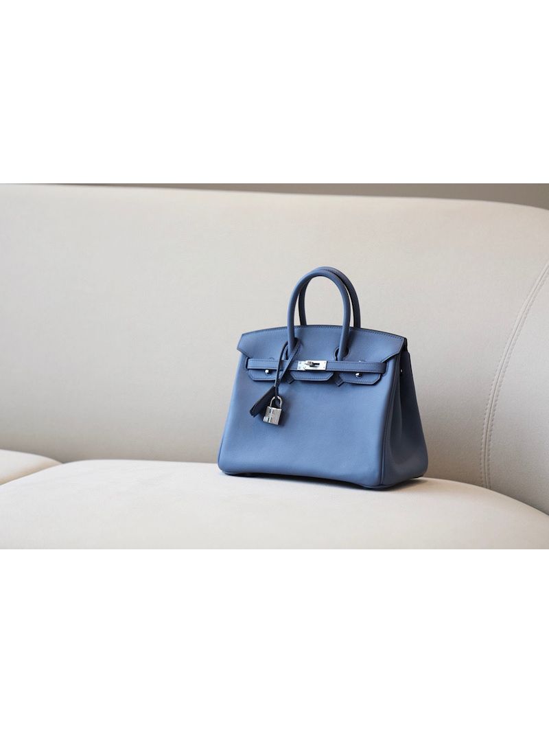 Hermes Birkin Bag in Swift Leather Blue Agate