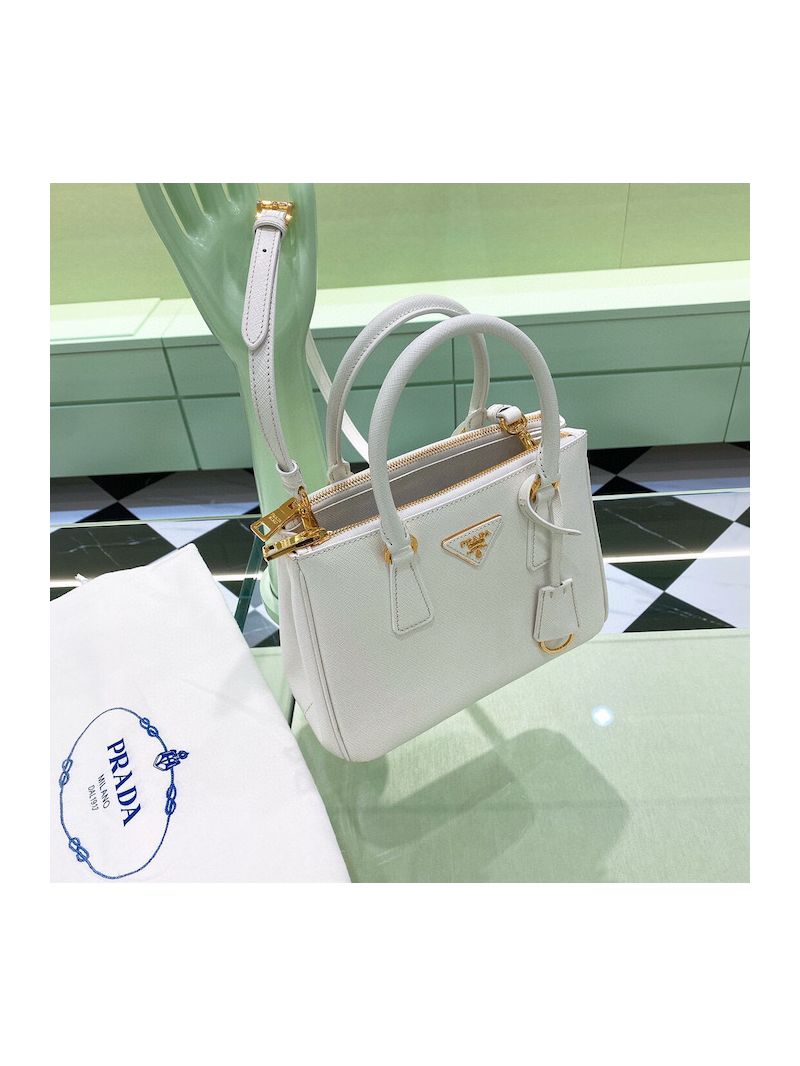 Prada Galleria Saffiano leather small bag 1BA896 White