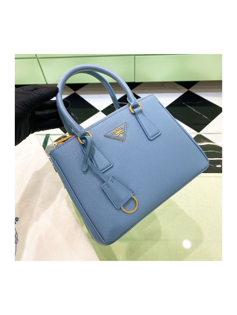Prada Galleria Saffiano leather small bag 1BA896 Celeste