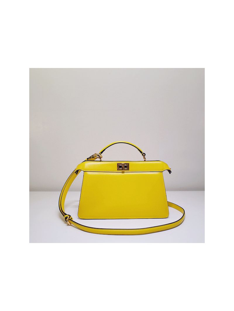 Fendi Peekaboo Iseeu East-West Yellow leather bag 8BN323