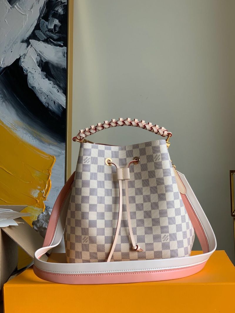 Louis Vuitton LV NeoNoe MM N40344 Damier Azur with Braided Handle