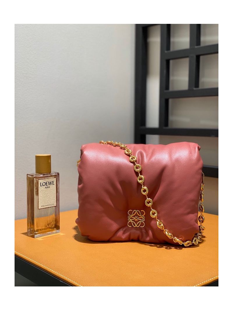 Loewe Puffer Goya bag in shiny nappa lambskin AP40P41 Plumrose