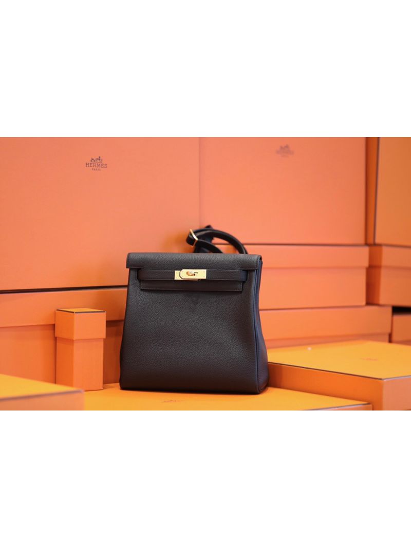 Hermes Kelly Ado Backpack Clemence Black