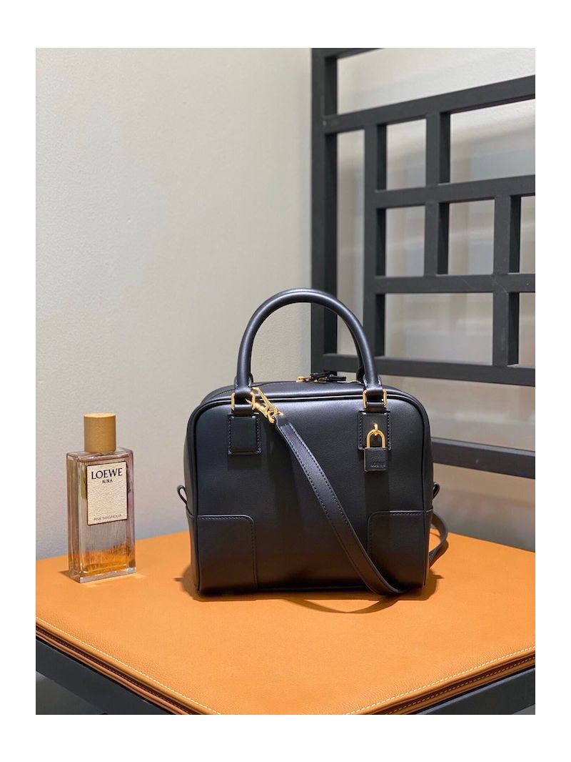 Loewe Amazona 19 Square Bag in Nappa Calfskin A039N10 Black