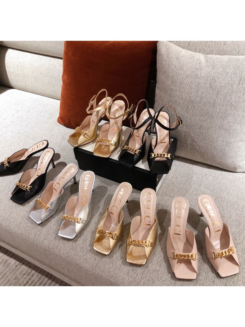 Gucci Women's Mid-heel Sylvie Slide With Chain 626769