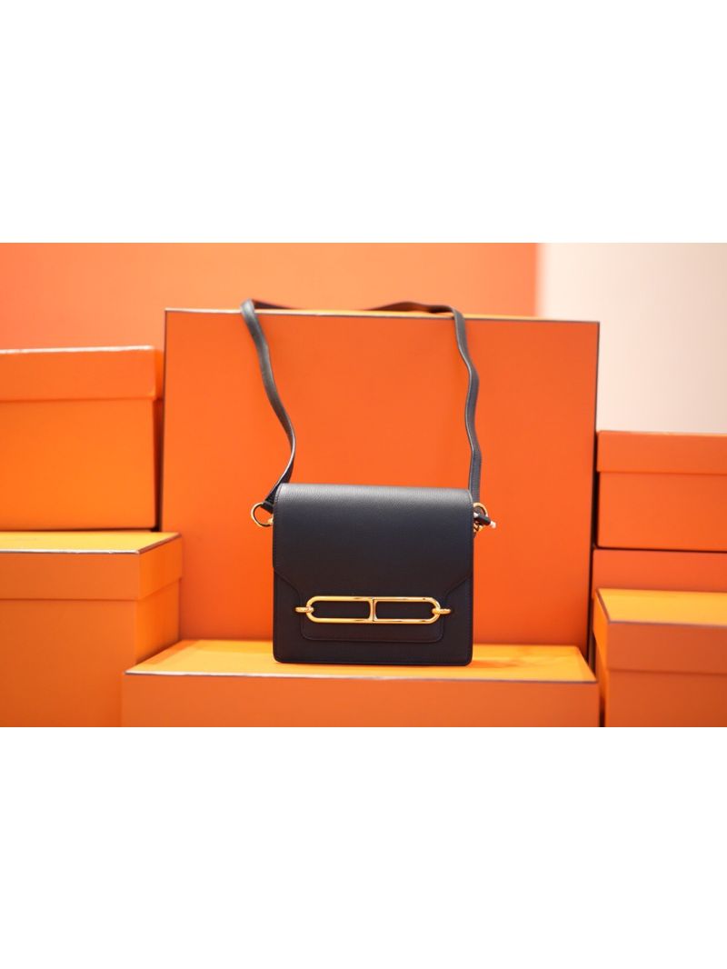 Hermès Roulis Evercolor Leather Shoulder Bag Black