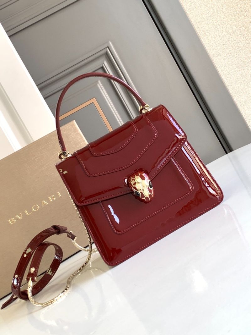 Bvlgari Serpenti Forever Top Handle Shiny Brushed Leather 293223 Bordeaux