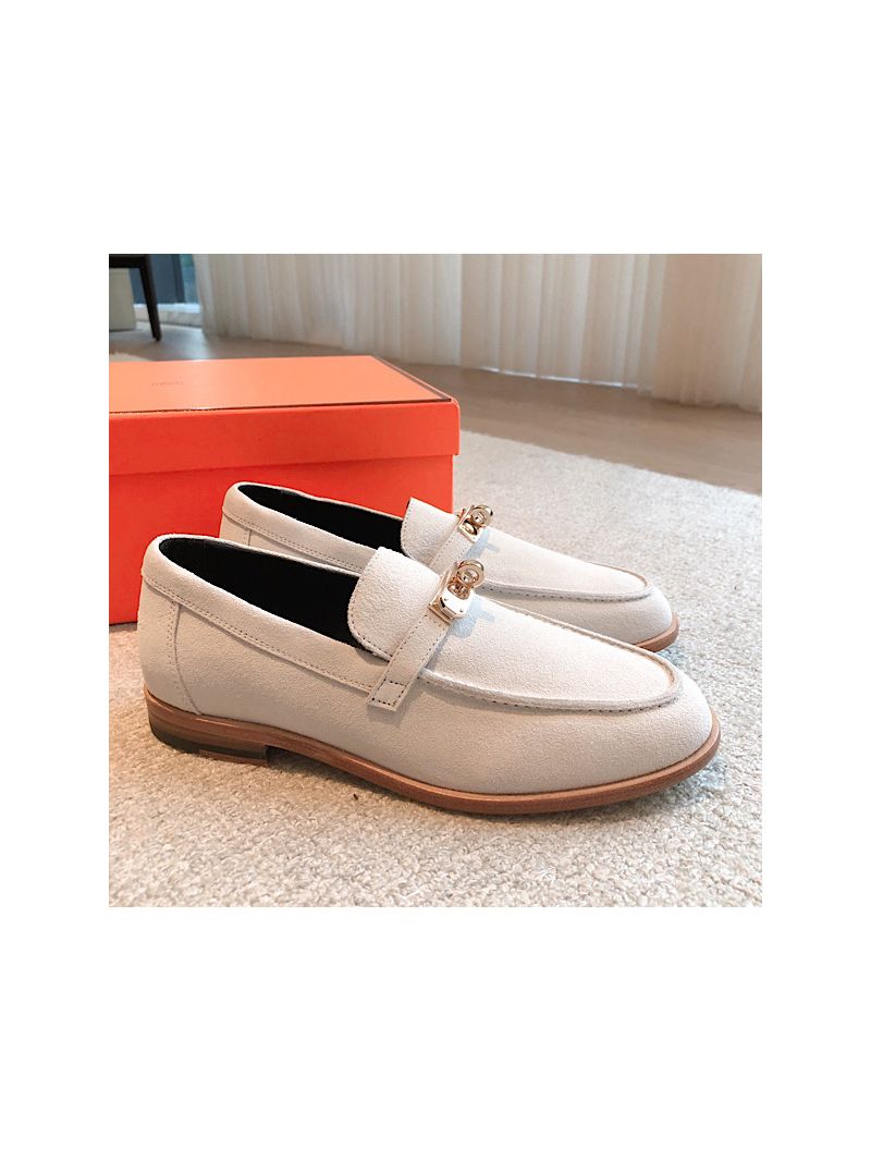 Hermes Destin Loafer Suede Goatskin H231065Z Blanc