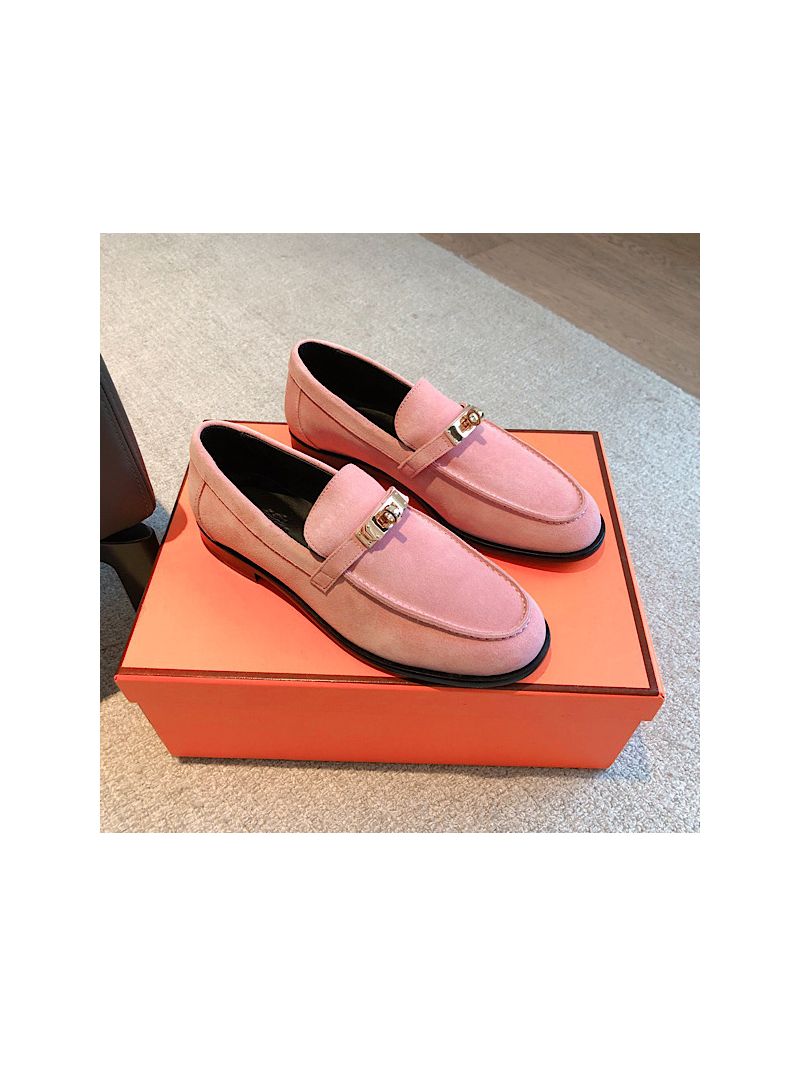 Hermes Destin Loafer Suede Goatskin H231065Z Rose