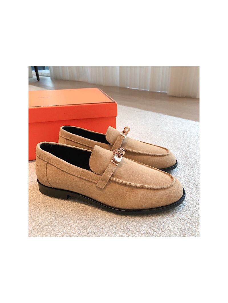 Hermes Destin Loafer Suede Goatskin H231065Z Beige