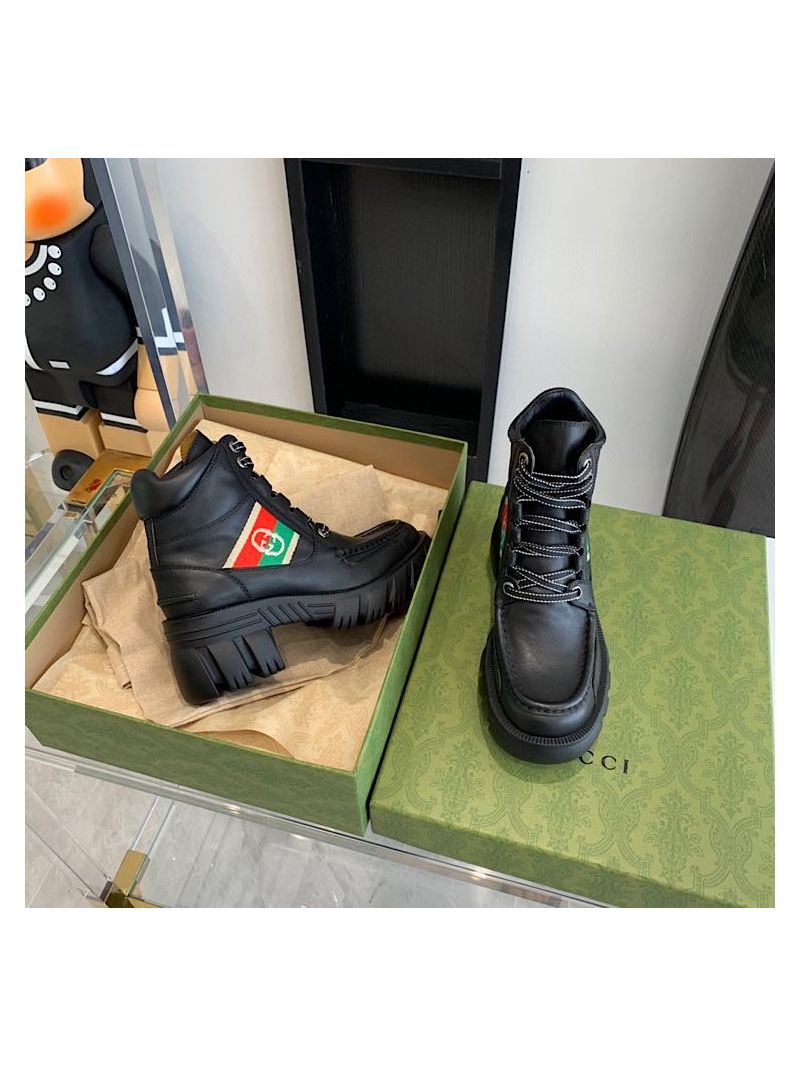 Gucci Women's Ankle Boots with Interlocking G 663594 Black